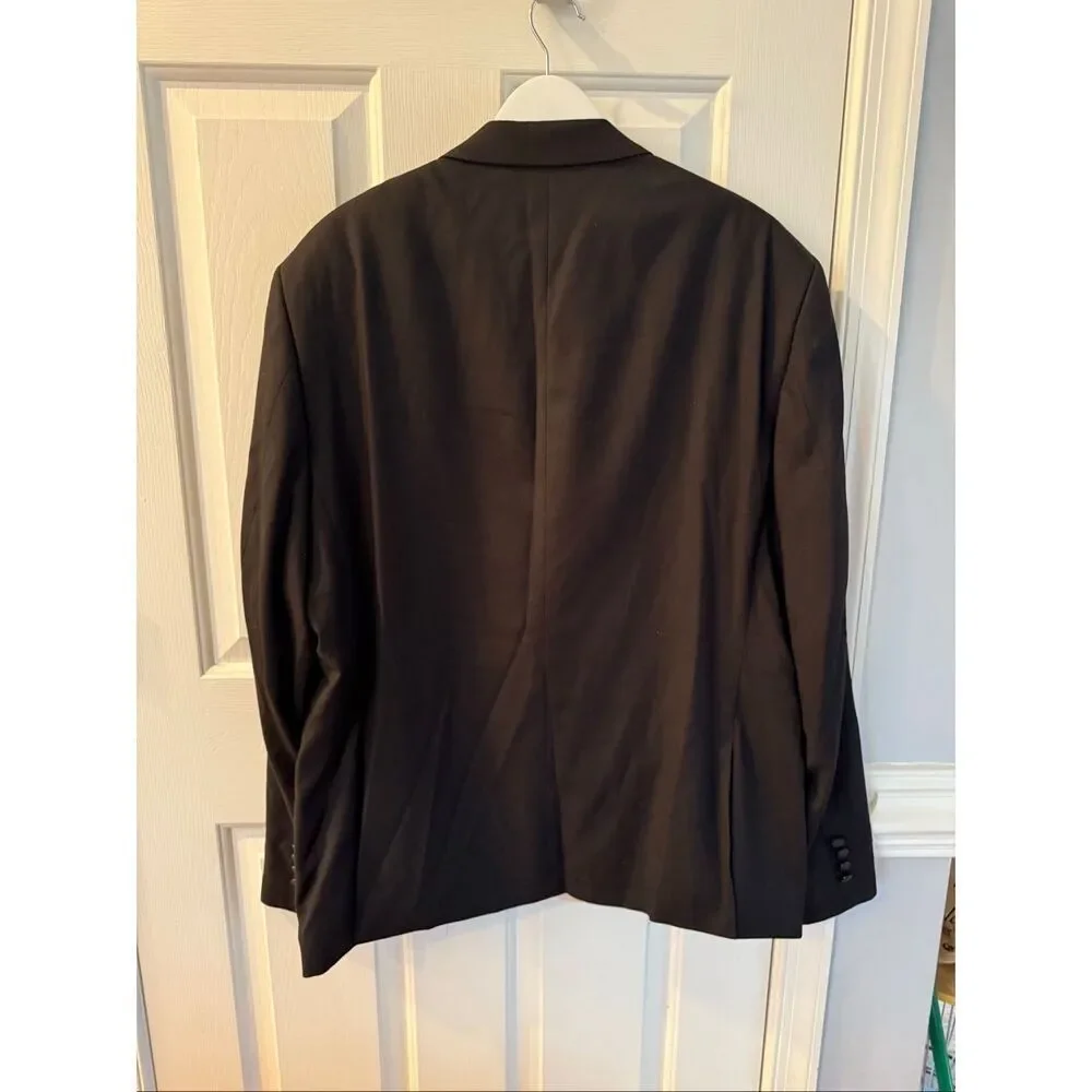 Karl Lagerfeld Black & Cream Satin Tuxedo Jacket sz 48R EUC